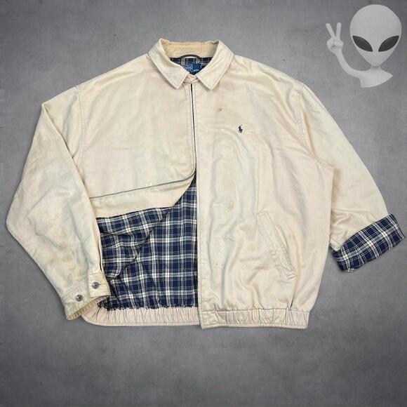 Ralph Lauren Other - Polo Ralph Lauren XL Tan Harrington Jacket Plaid Lining 90s
